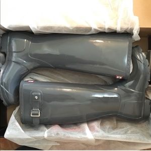 Tall Gray Hunter Rain Boots